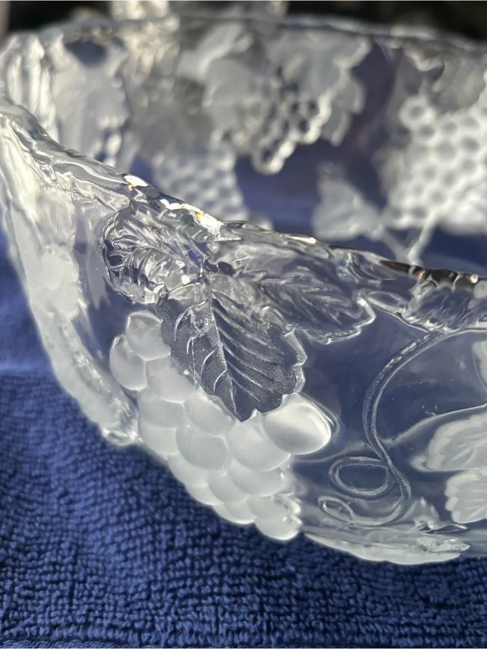 Vintage Mikasa Walther Glas Carmen Crystal Grape Serving Bowl W. Germany